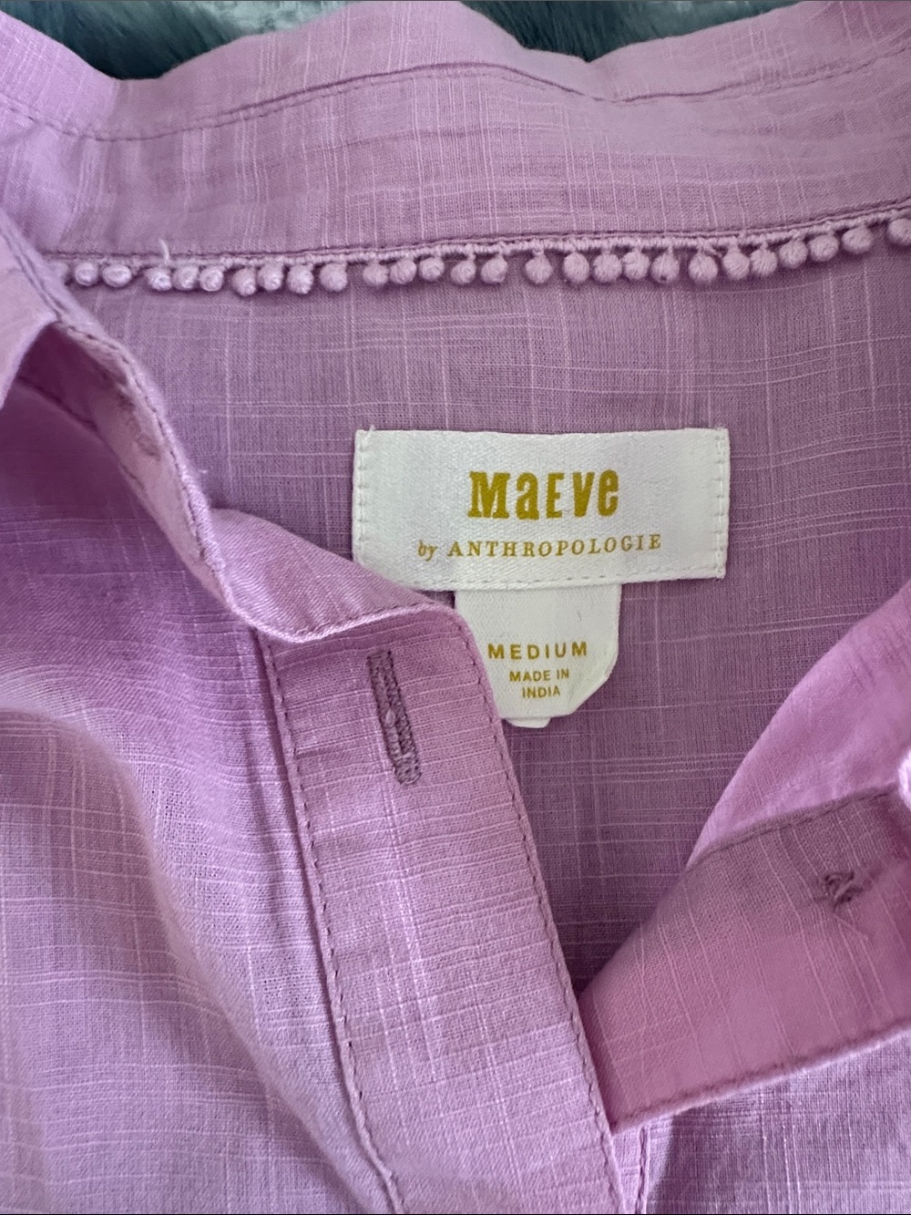 Anthropologie Maeve Cherry Surf Buttondown Shirt - Picture 6 of 9